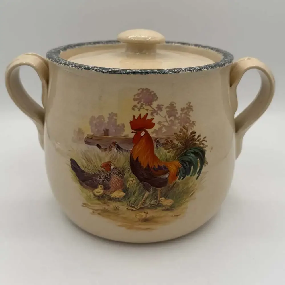 vintage Casey Pottery rooster stoneware bean pot cookie jar Marshall, Texas